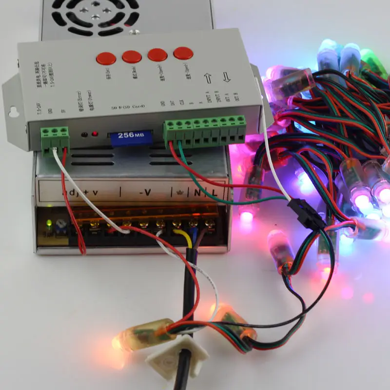 

100Pcs 5V WS2811 pixel node 12mm magic full color Digital RGB addressable led punctiform waterproof xmas decor+SD card controlle