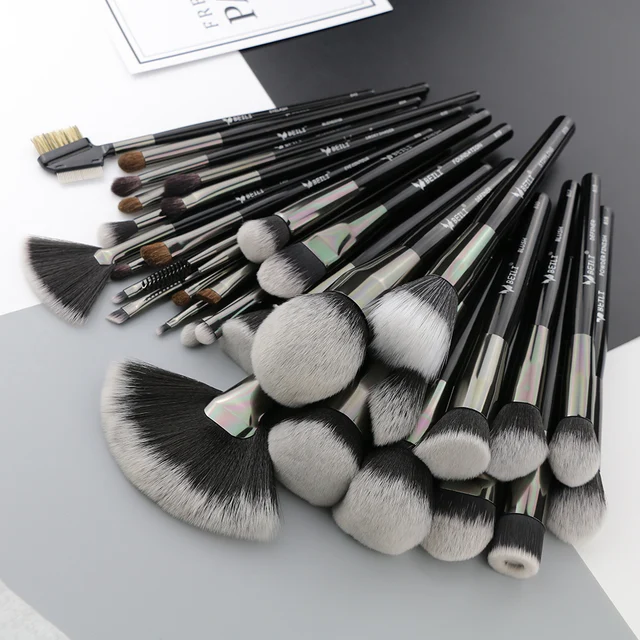 BEILI Black 35 Pieces Professional Natural Makeup Brushes Set Blending Eyebrow Concealer Eyeliner Foundation Powder brush makeup 4