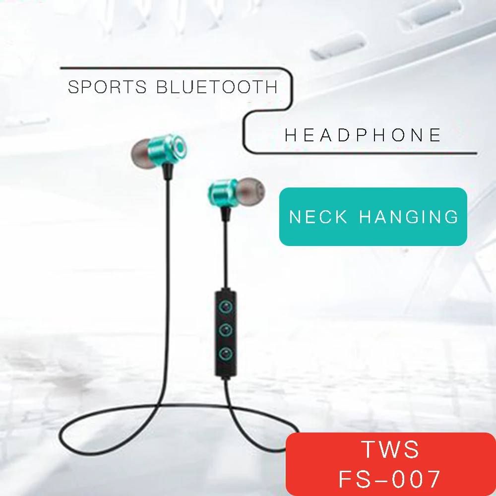 

FS- 007 Bluetooth Earphone Wireless Headphone Magnet Earbuds With Microphone Stereo Auriculares Wireless Bluetooth Earpieces