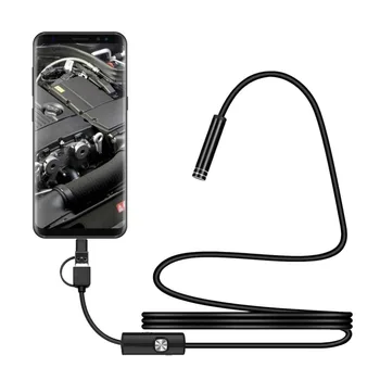 

1 M 7mm Micro USB/Type-c/Android 3-in-1 Computer Endoscope Borescope Waterproof Micro USB Camera Inspection Tube