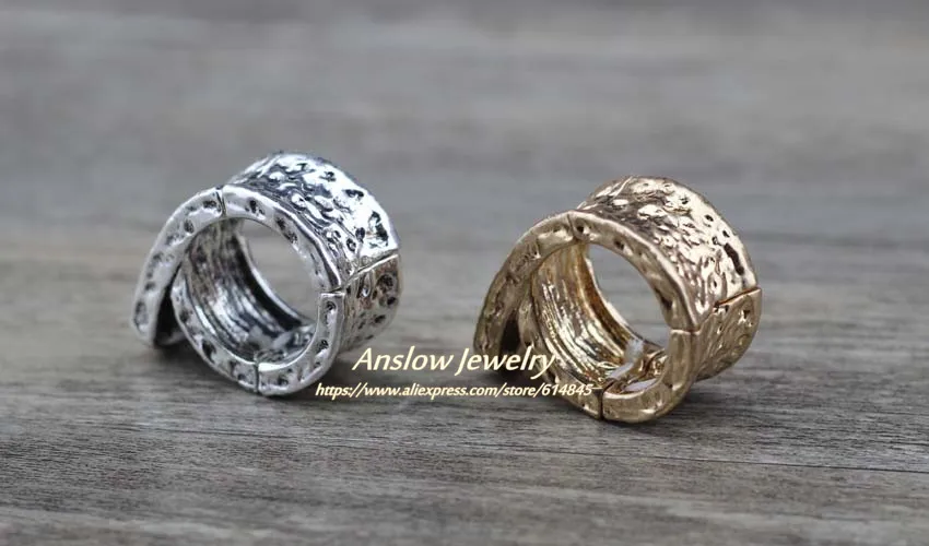 Anslow, трендовые, дизайн, большие кольца для мужчин, регулируемые, диаметр 19 мм, мужские кольца, древнее серебро/золото, цвет, подарок LOW0001AR