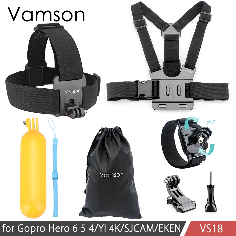 Комплект аксессуаров Vamson для Gopro Hero 6 5 4 3 нагрудный ремень плавающий поплавок