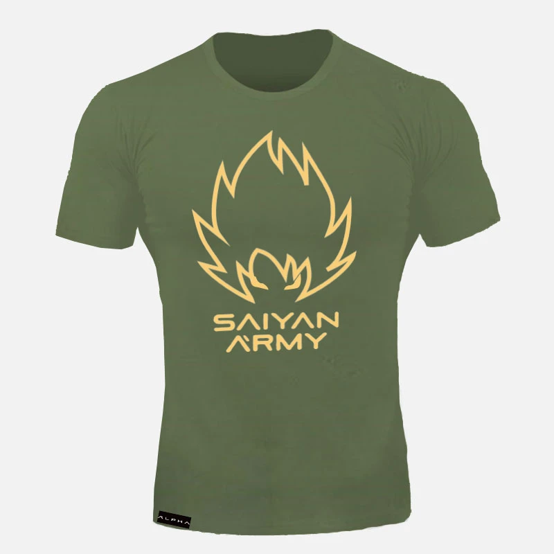 Super Saiyan Goku Training Camouflage T Shirt Summer Dragon Ball Men Military T-shirts Raglan Football Sports Short T shirt