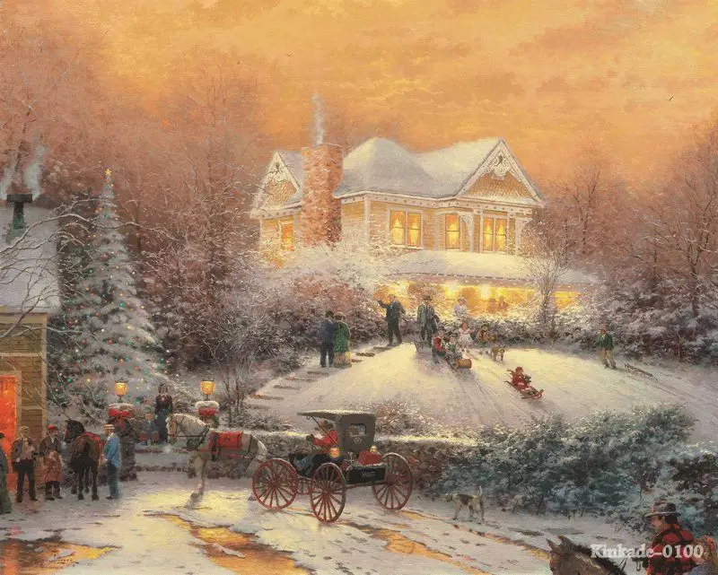 Online kaufen groÃhandel thomas kinkade weihnachten bilder aus ...