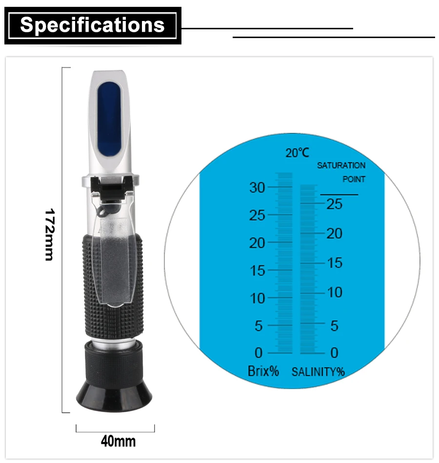 RZ ручной Цифровой рефрактометр Соленость сахара метр соль гидрометр рефрактометр Авто 0-32% Brix тестер RZ134 Salinometer
