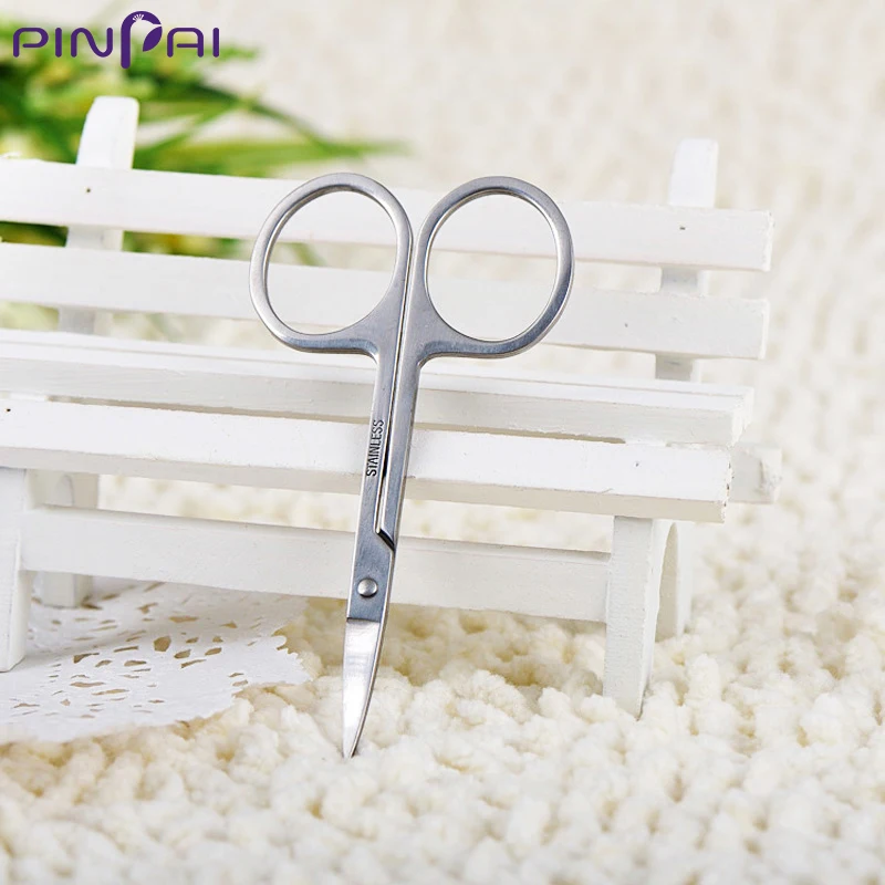 Professional 2PCS Stainless Steel Nail Scissors Manicure Scissors Eyebrow Nose Hair Nail Art Cuticle Curved Scissors Makeup Tool 2