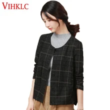 Гавани Штормовка женский осень-зима новые свободные Ретро клетчатые шорты раздел вне Куртка-кардиган толстые модные тенденции Z255