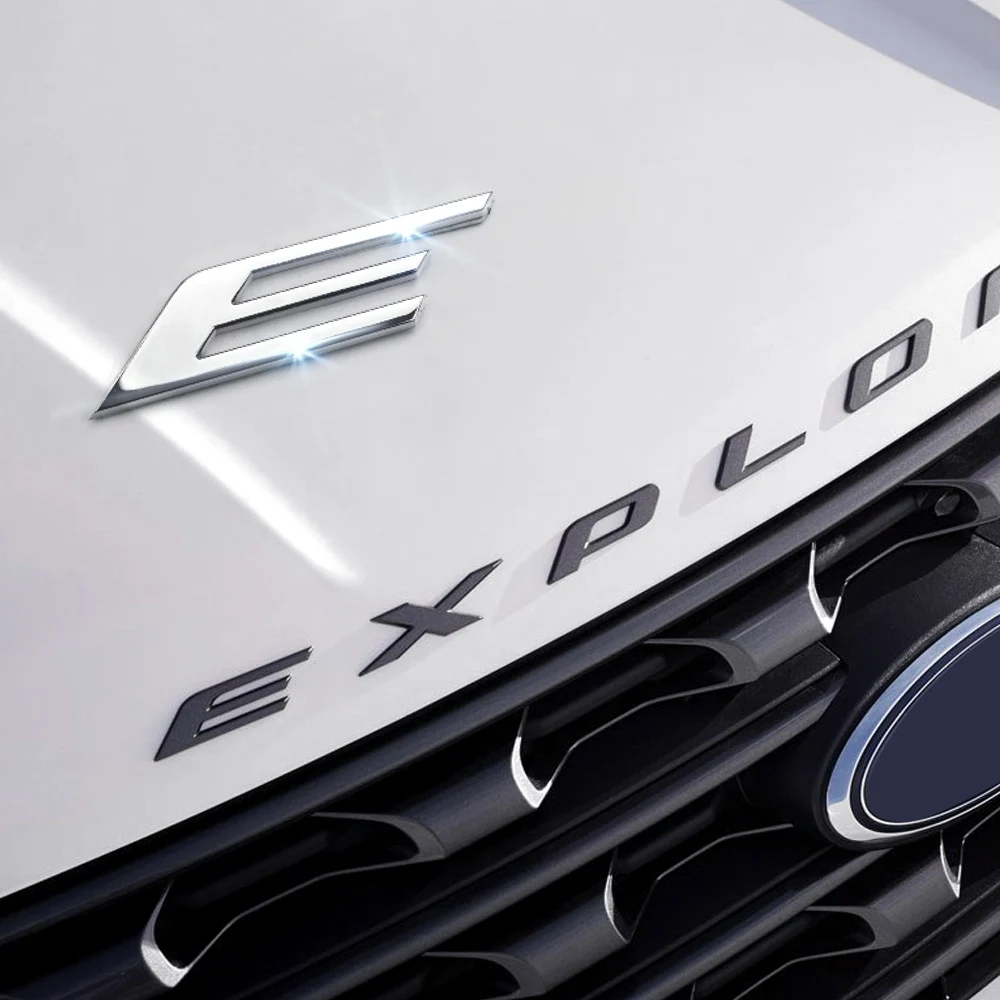 

JHO 3D EXPLORER Lettering Hood Emblem ABS Metal Logo Badge Sticker For Ford Explorer Sport 2011-18 12 13 14 15 16 17 Car Styling