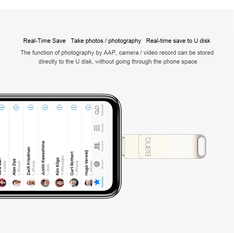 BanQ A6S USB флеш-накопитель 32 Гб 64 ГБ для iPhone 8 7 Plus Lightning-металлическая ручка-накопитель U диск для MFi iOS10 memory stick 128 ГБ