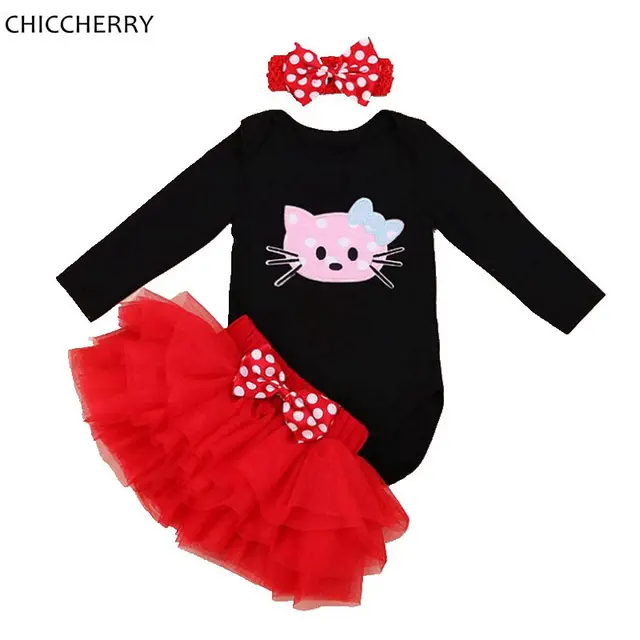 Hello Kitty Baby Girl 1st Birthday Dress Infant Bodysuit Tutu Set