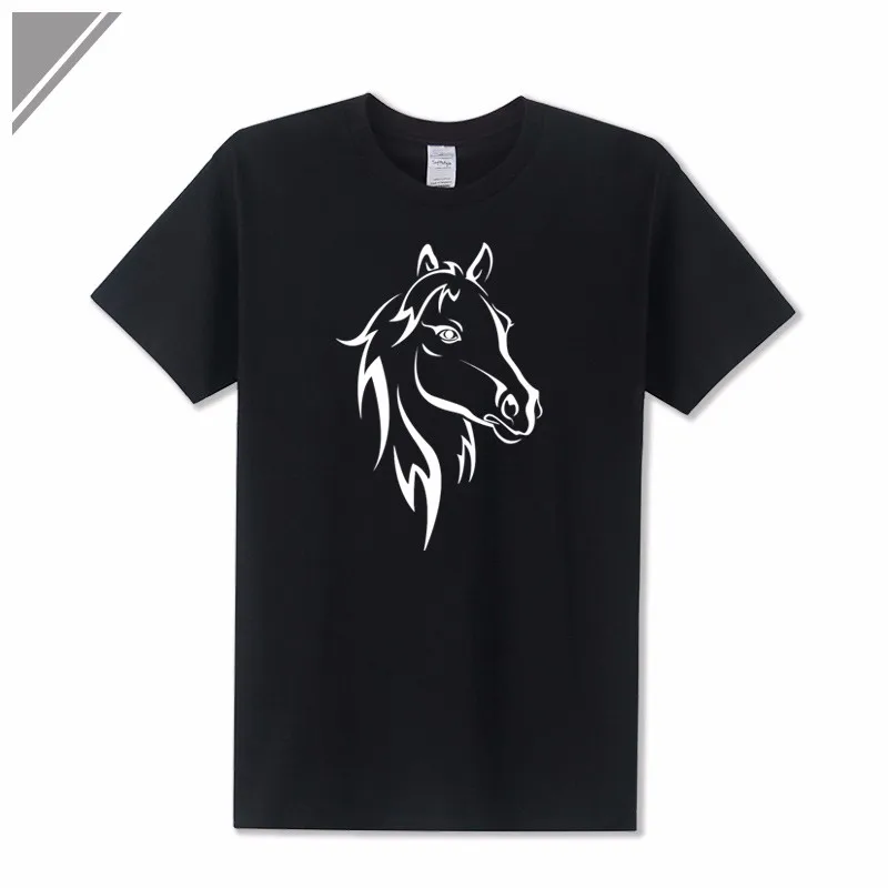 KOLVONANIG 2018 Fashion T Shirt Men Short Sleeve O-neck Cotton Hip Hop Mens Tee Shirts Animal Horse Printed T-Shirts Tshirts Top 4