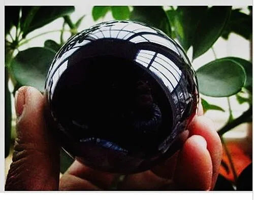 Natural black obsidian quartz crystal ball sphere for decoration (1)