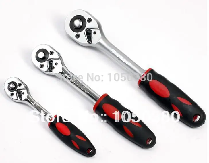 3pcs/lot 1/4, 3/8, 1/2DR 45 Tooth Ratchet Spanner Quality Ratchet Wrench Socket Wrench Metal Handtools TUV GS Hand Tool