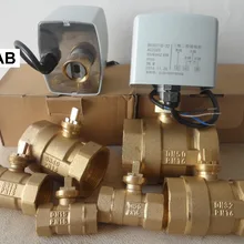 AC220V DN15(G 1/") к DN 50G 2") 2 способа 3 провода латунный моторизованный шаровой клапан/Электрический привод с электроприводом латунный шаровой клапан