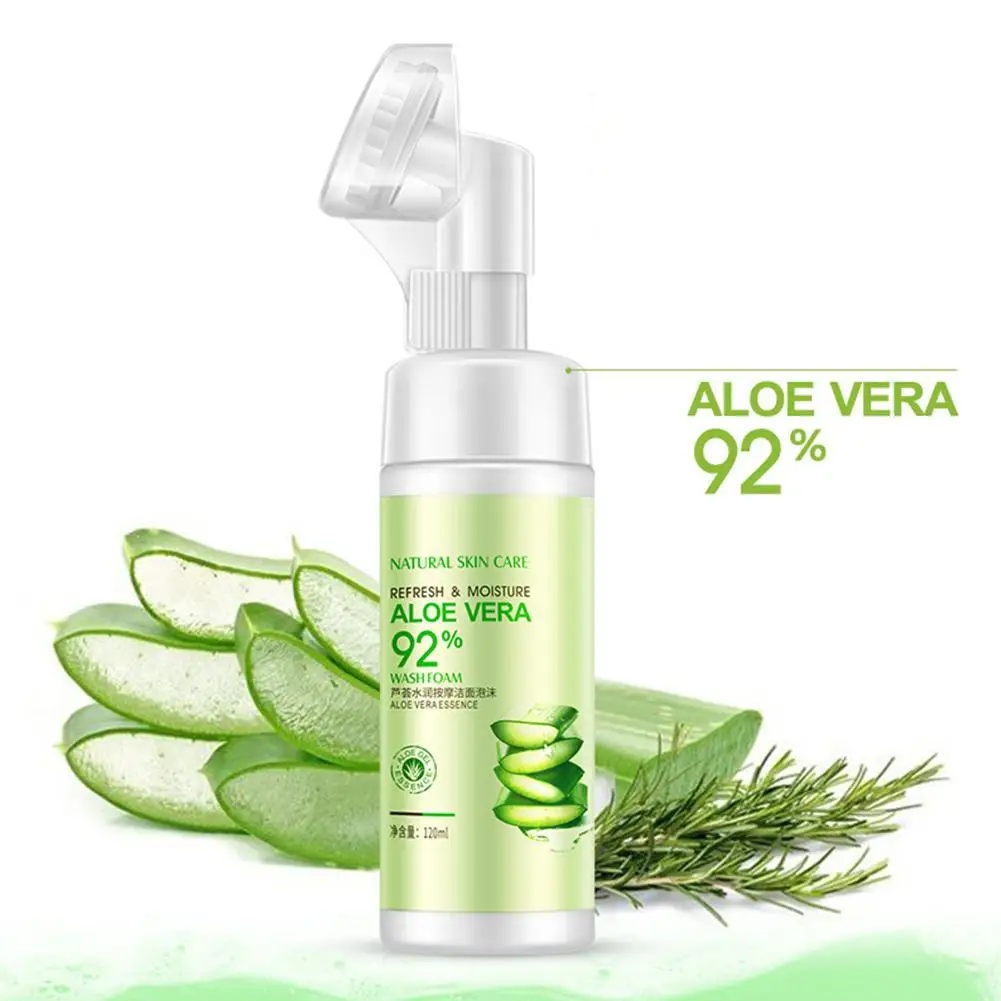 Очищающая пенка мусс для умывания. Пенка для умывания с щеточкой Aloe Vera 120 мл.