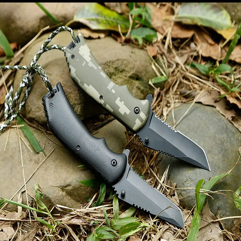 titanium tactical folding knife ABS handle outdoor camping hunting survival rescue edc tools (9)