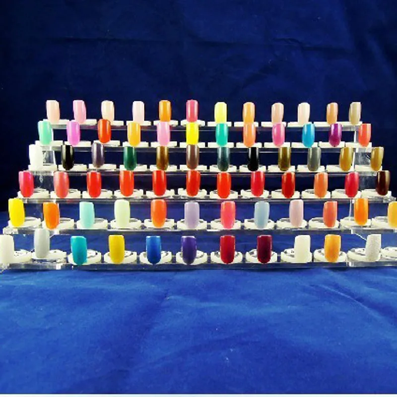 Dicas da Arte do Unha Cartela de Cores Polonês Exibição Prática Falsa Acrílico Decoração Faça Você Mesmo Varas Plástico Profissional 5*50 11 Decoração DIY Varas Exibição Polonês Plástico Profissional
