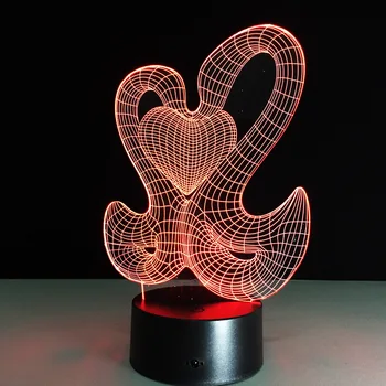 

Abstract 3d stereo lamp table head 7 color night light acrylic human body sensor lighting 149