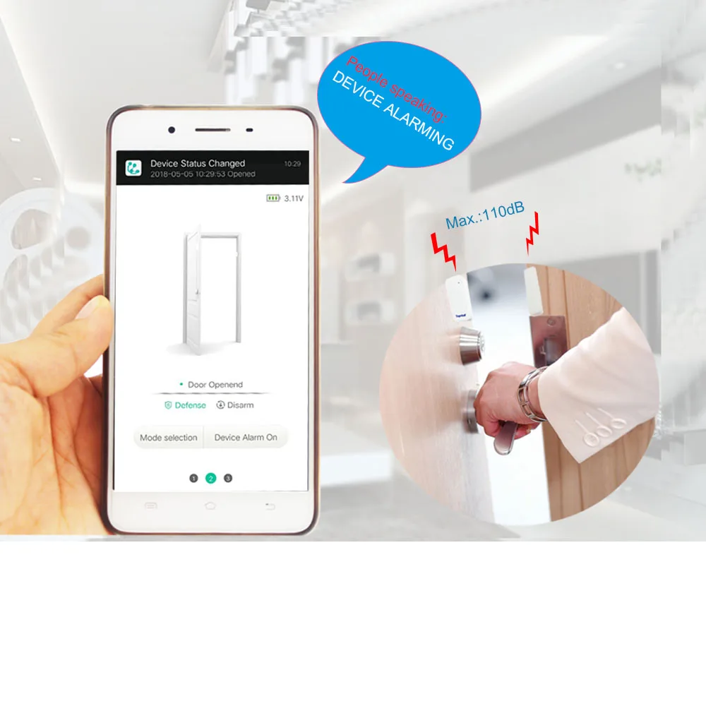 Wifi датчик для двери магнитный переключатель приложение Управление 110dB умный дом дверь контакт сигнализации Беспроводной окна дверь