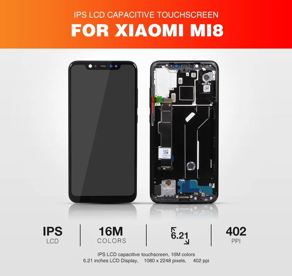 Для Xiaomi mi 8 ЖК-дисплей+ рамка 10 Сенсорная панель экран mi 8 6,21 ''ЖК-дигитайзер Замена запасных частей