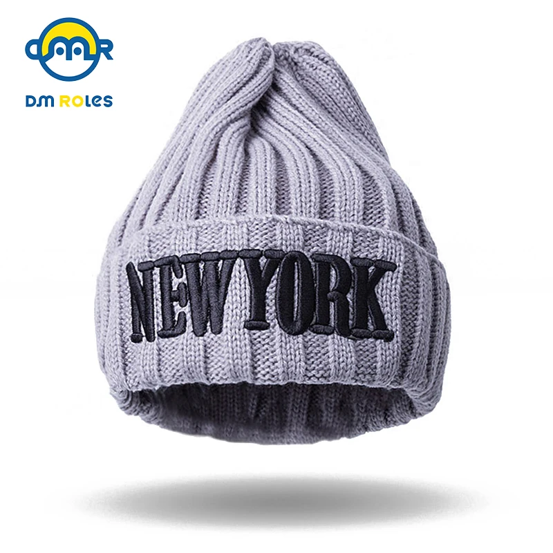 

DMROLES 2019 Kids Warm Winter Hat Skuilles Beanies Cap For Boy/Girl Warm Cap Baby Thick Hat Children Cotton Knitted Cap