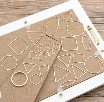 

Ritoule DIY geometric zhengfangyuan triangle copper gold earrings minimalist clover accessories materials