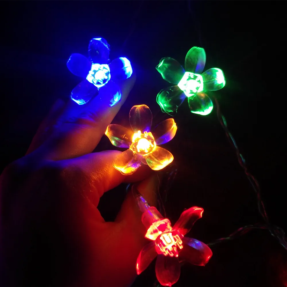 LED String Light Colorful Cherry Blossom Flower Fairy LED Christmas Lights For Garland Decoration Lamp- rgb lighting 1-2