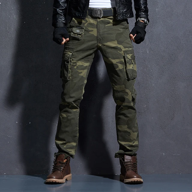 Winter Mens Camouflage Military Pants with belt Mens Tactical Baggy
