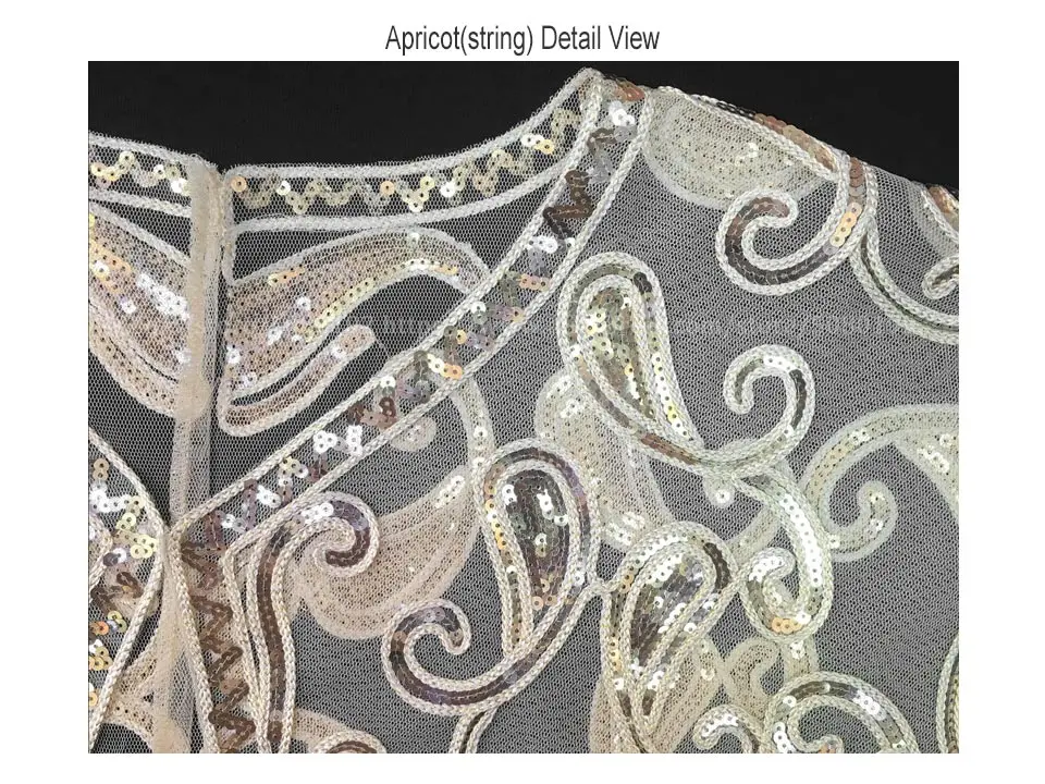 Женская винтажная шаль с блестками 1920 s, элегантная женская прозрачная сетчатая блестящая накидка на плечо с блестками и бисером, вечерняя накидка для вечеринки