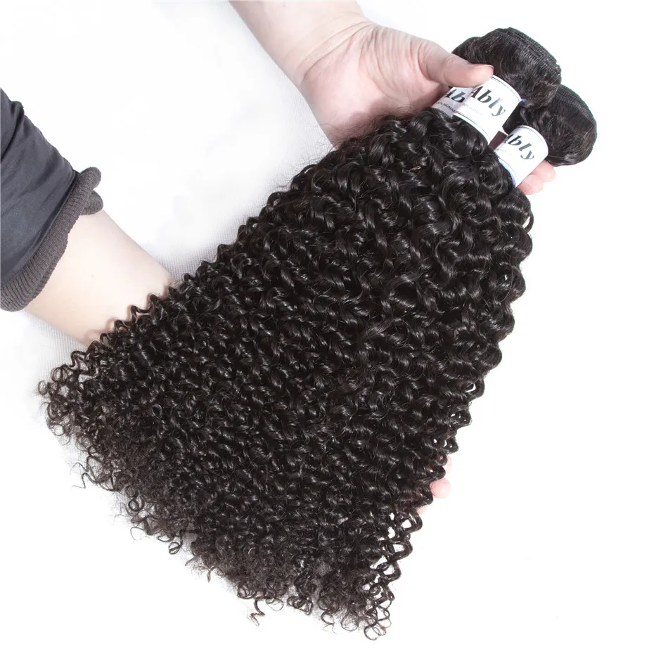 Malaysian Virgin Hair 4 Bundles With Closure Ably 100% Unprocessed Human Hair Weft Weave Extensions Curly Bundles With Closure