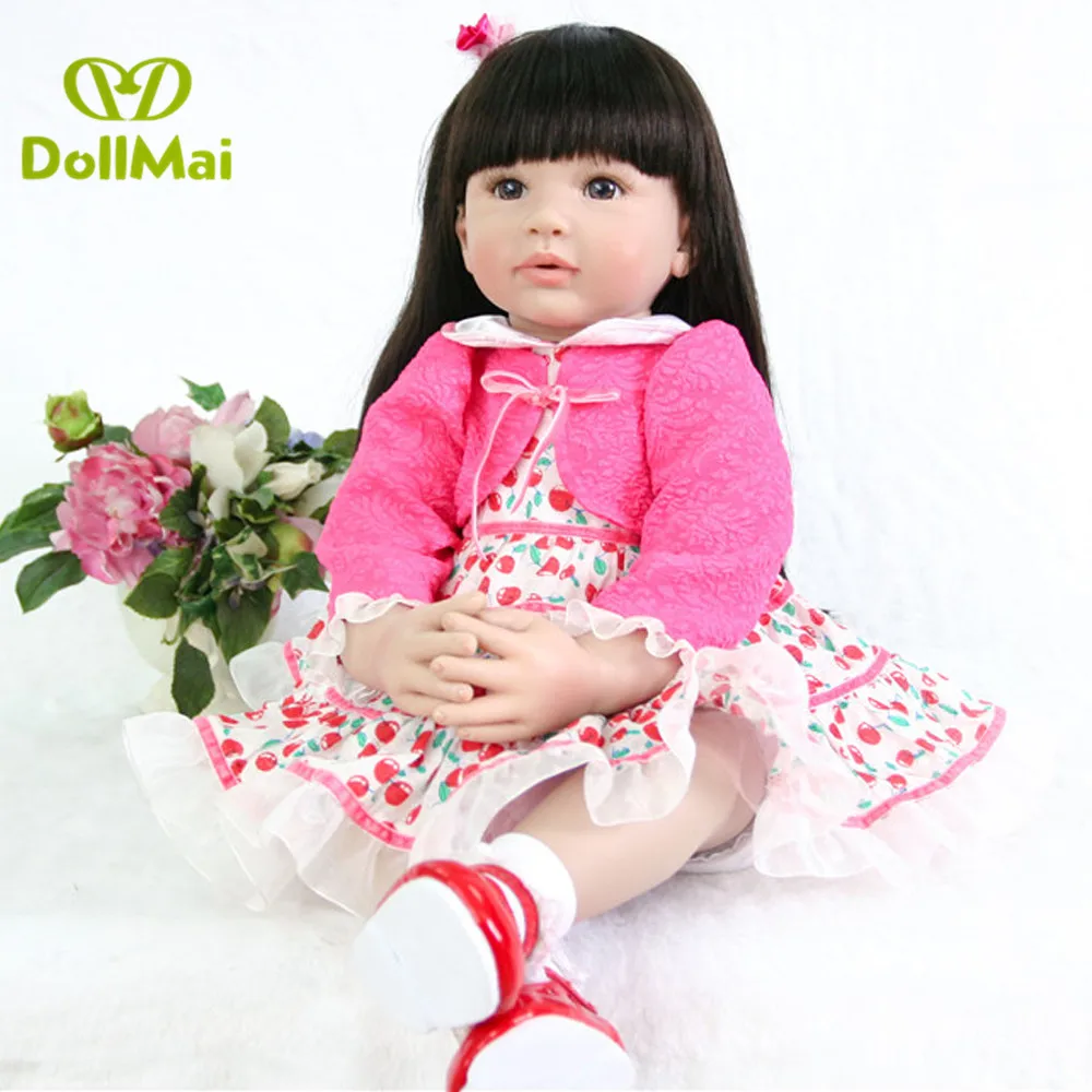 60cm Bebe Reborn Toddler Princess Doll Cloth Body 24\ Vinyl Limbs alive baby reborn Dolls Girls Birthday Gift Child Playmate 60cm Bebe Reborn Toddler Princess Doll Cloth Body 24\ Vinyl Limbs alive baby reborn Dolls Girls Birthday Gift Child Playmate