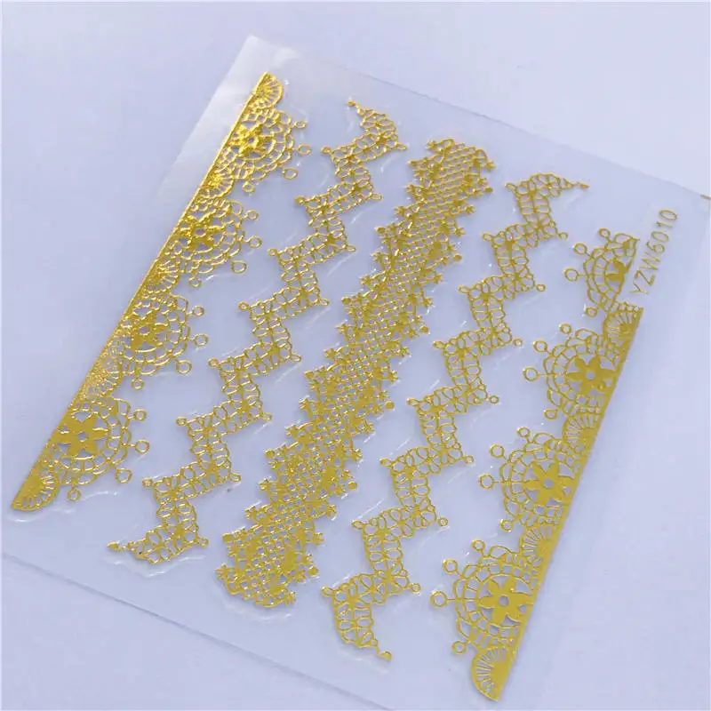 LCJ блестящие 3D золотые наклейки для ногтей, золотые блестки, клеящиеся цветы, лоза для маникюра, смешанные наклейки для ногтей - Цвет: YZW6010