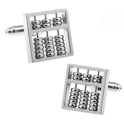 

C-MAN Luxury shirt Silver Abacus cufflink for mens Brand cuff buttons cuff links High Quality abotoaduras Jewelry