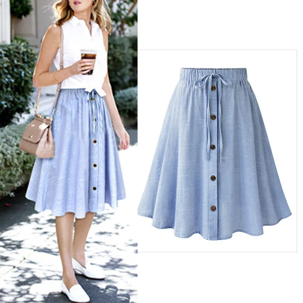 Новинка, расклешонное платье с высокой талией, женский сарафан, повседневное женское Полосатое однобортное кружево