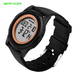 SANDA 337 спортивные часы мужские электронные светодиодный цифровые наручные часы водонепроницаемые часы календарь часы для мужчин
