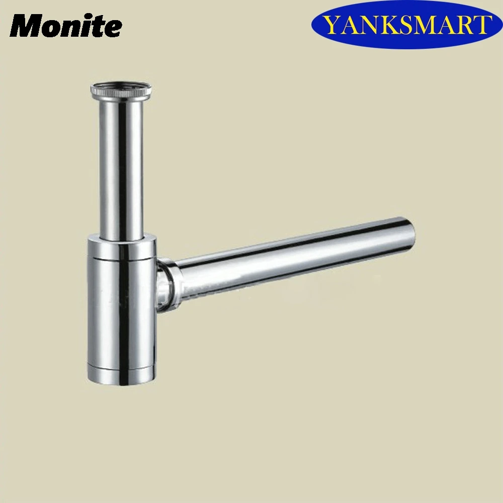 Chrome Brass Siphon Bottle Traps Pop up Basin Waste Drain Basin Faucet