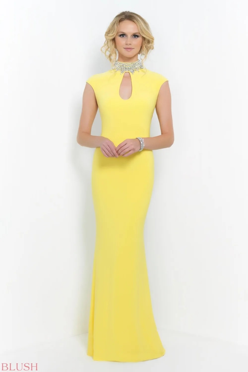 Long Tight Prom Dresses High Neck 