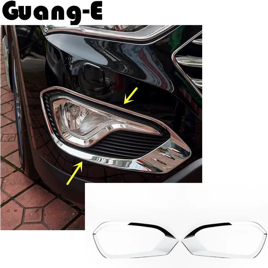 

High Quality car cover ABS Chrome front fog Light Trim frame for Hyundai Grand-Santa Fe SantaFe Maxcruz 2013 2014 2015 2016