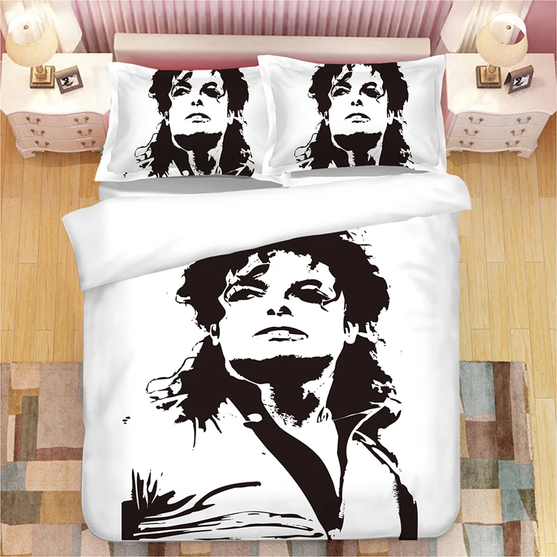

Michael Jackson 3D bedding set Duvet Covers Pillowcases Cartoon Michael Jackson comforter bedding sets bedclothes bed linen