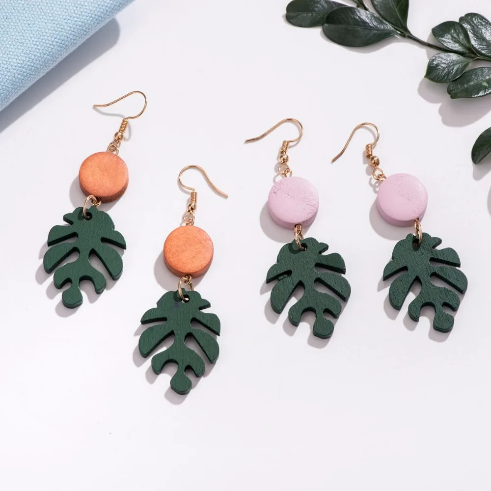 Wukaka 2019 Fashion Creative Cartoon Leaf Earrings For Woman Girl | Украшения и аксессуары