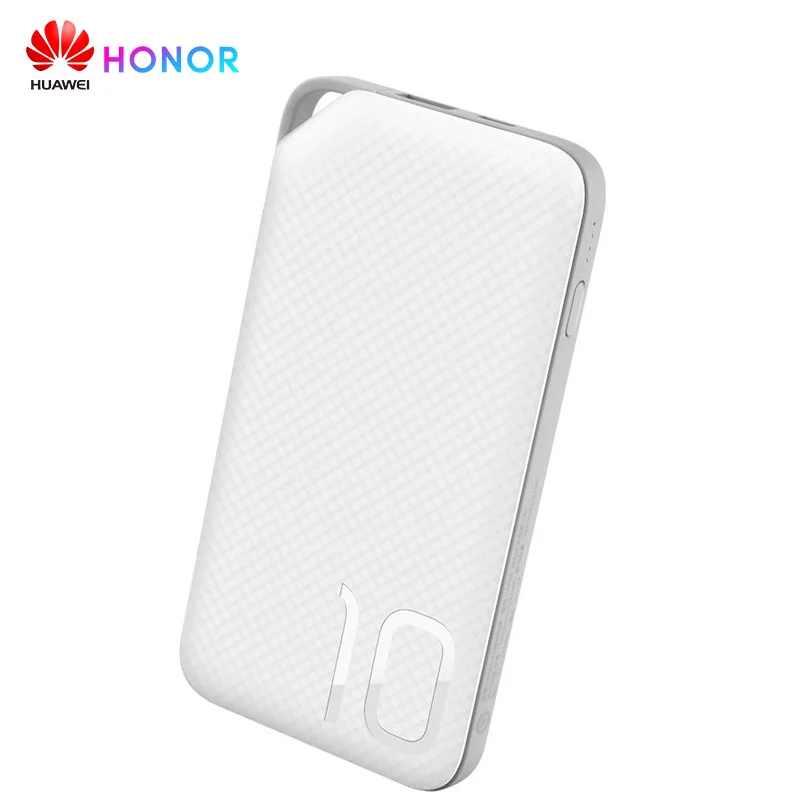 Huawei Honor power Bank стандартная версия 10000 мАч Двусторонняя Зарядка 5 в 2 а для P9 Honor 8 iPhone samsung S7 внешний аккумулятор - Цвет: Белый