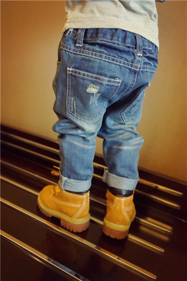 Kindstraum/ г. Джинсы для малышей модные рваные джинсы для мальчиков и девочек 2 цвета, потертые повседневные брюки детские хлопковые джинсы MC448
