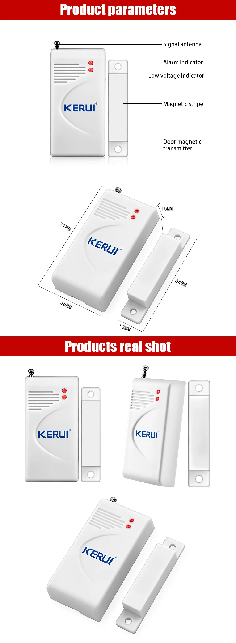 KERUI D022 беспроводной охранной сигнализации магнитные датчики умный дом безопасности мониторинг локатор для ящика двери окна