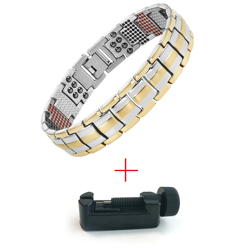 Add tool MBT031T Escalus, модный мужской титановый браслет, цвет пистолета, чистый, для мужчин, инфракрасный, красный, браслет, ионы, германий, способствует циркуляции крови - Окраска металла: Add tool MBT031T