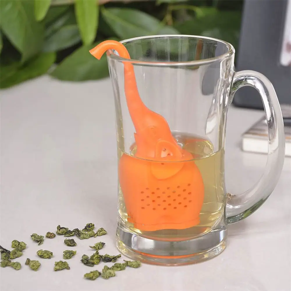 LINSBAYWU мелкий Слоник Чайный фильтр высокого качества силиконовый животных свободная сеточка для заваривания листового чая фильтр диффузор Забавный Чай Аксессуары