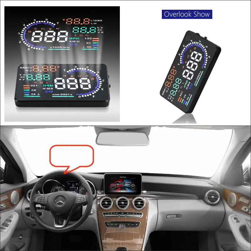 

Liislee Car HUD Head Up Display For Mercedes-Benz C E CLA Class Refkecting Windshield Screen Safe Driving Screen Projector