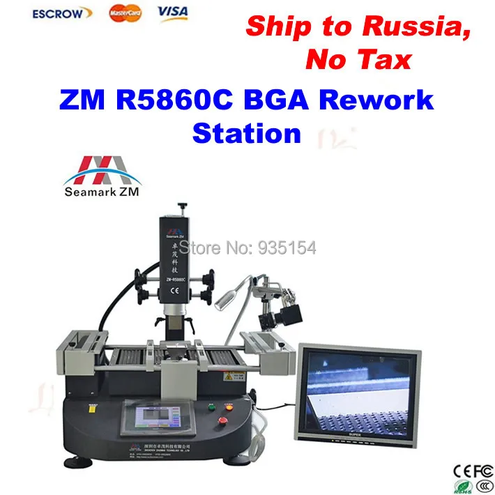 

ZhuoMao ZM-R5860C 3 Temperature Zones BGA Rework Station/BGA Station with CCD camera and monitor, Free ship to Russia, no tax!