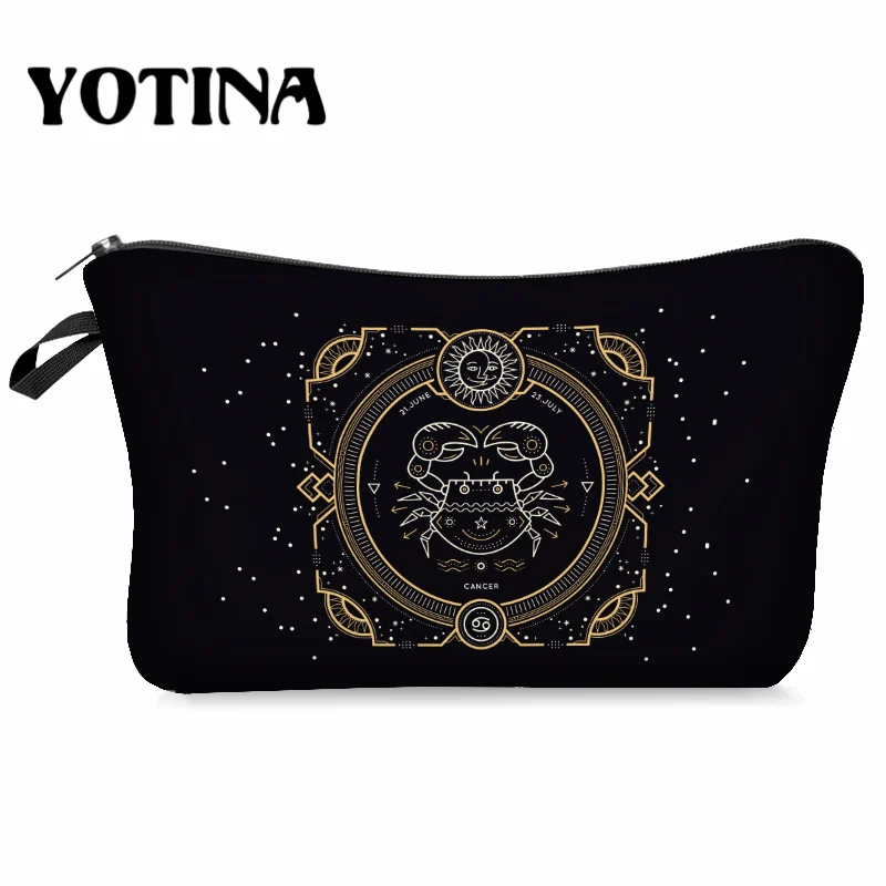 Yotina المرأة التجميل حقيبة كوكبة الطباعة المنظم حقيبة ماكياج محمولة السفر ضرورة الجمال حالة غسل الحقيبة