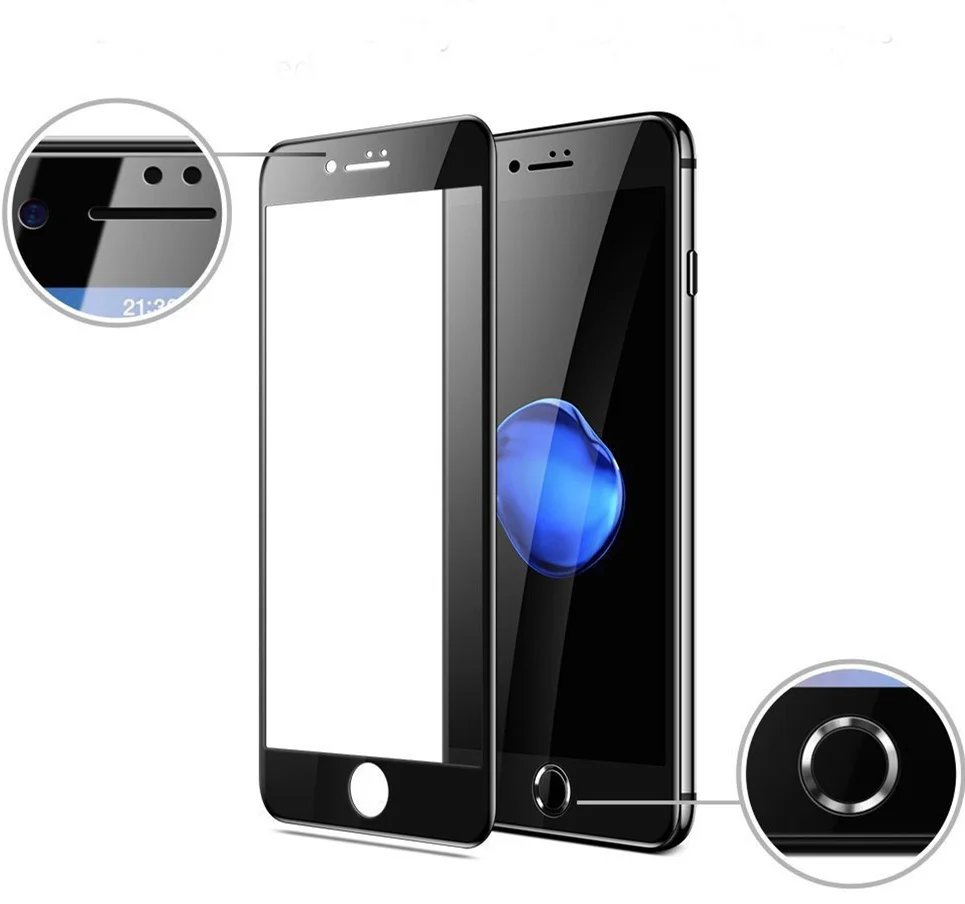 Защитное стекло закаленное 9H для iPhone X/10/8 Plus/6/6S/7/7plus/5D/4D/3D|Защитные стёкла и плёнки|