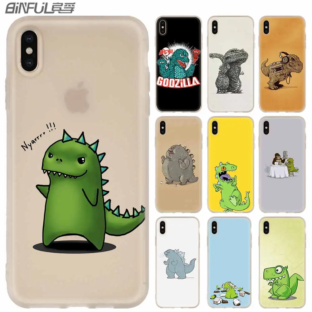 

MLLSE Cartoon Godzilla Phone Case FOR iPhone11 Pro X XS Max XR For iPhone 5 5S SE 6S 6 4 4S 7 8 Plus